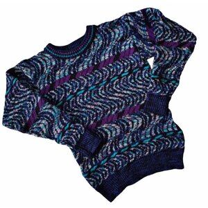 Vintage Chunky Knit Abstract Novelty Children's Sweater M